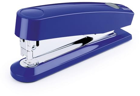 Novus B 7A Komfort Heftgerät (30 Blatt Heftleistung, Automatik-Funktion, inkl. 200 Klammern) blau glänzend