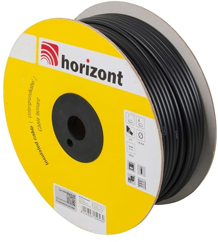 horizont Untergrundkabel 100m, Verbindungskabel, Zuleitungskabel, für Erdungspfähle, doppelt isoliert, für Weidezaun, Leiter aus verzinktem Eisendraht, 1,6 mm Durchmesser