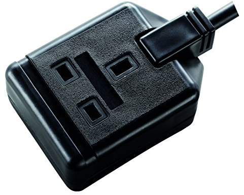 Masterplug One Socket Single Extension Lead, 5 Metre Cable, Unswitched, Heavy Duty, Rewireable, 1-Way Plug Extension Cable, Work Power, Permaplug, Black, 13A, 1G, 5m, EXS1315B