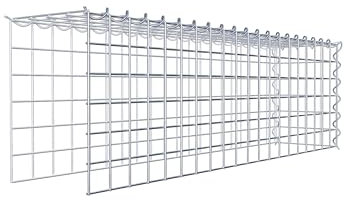 GABIONA Cesta de piedra de gavión rectangular, malla de 5 x 5 cm, profundidad de 20 cm, cesta de cultivo tipo 4, cierre de espiral, galvanizado (100 x 30 x 20 cm)