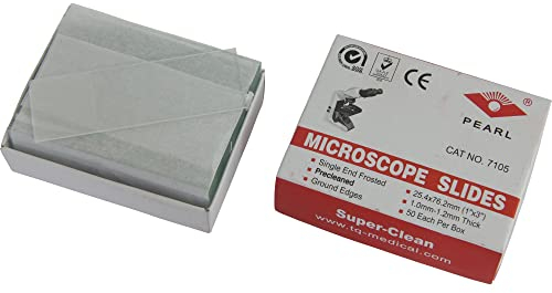 Omegon Objektträger, mit Beschriftungsfeld, 50 Stück