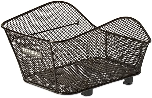 Basil Icon M Fahrradkorb – Hinterrad – Feste Montage mit WSL-System – für E-Bike-Gepäckträger – verstellbar – Schwarz