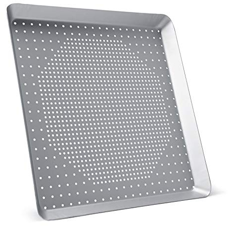 Beasea Quadratische Pizzablech für den Ofen, 30 cm Pizzablech mit Löchern, Aluminiumlegierung, Pizzaofenblech, Pizza-Backblech, Backgeschirr für Zuhause, Restaurant, Küche
