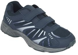 Chums Men's Wide Fit Touch Fasten Double Strap Trainers | Lightweight Leisure Shoes with Cushioned Ankle Collar