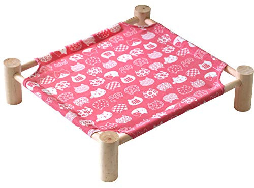 ETOPARS Lettino da Campeggio Portatile per Gattino, Lettini per Gatti Estate, Letto in Legno Antiscivolo Lavabile in Rete Traspirante per Gatti