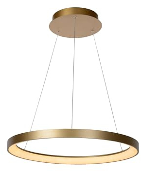 LUCIDE VIDAL - Pendelleuchten - Ø 58 cm - LED Dim. - 1x50W 2700K - Mattes Gold/Messing, Mattes Gold/Messing, Opal