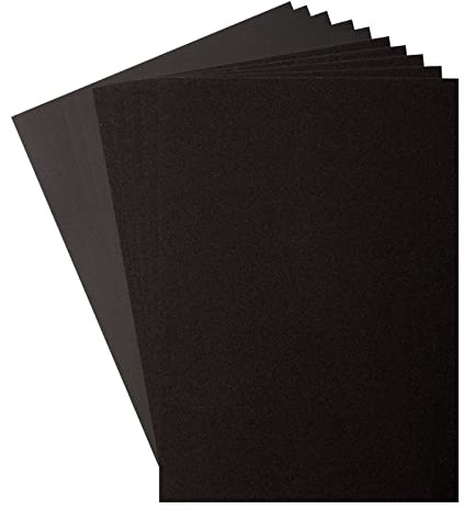 Florens glitterpapper och kartong – A4 färgade korttillbehör – svart/svart – 10 ark – färgat papper för scrapbooking, korttillverkning och annat pappershantverk – 250/216 GSM