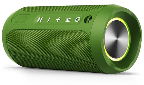 EDUPLINK Bluetooth-högtalare, bärbar trådlös, vattentät IPX7, TWS-parningsstereo, lång speltid, perfekt för hem och resor, grön