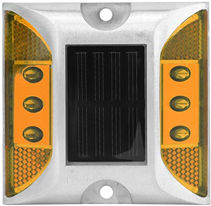 Gavigain Riflettore Stradale a LED, Luci di Segnalazione a Terra a Energia Solare, Lampada a Punta Per Autostrada Per Vialetto Esterno Impermeabile, Luce a Terra Per Strada, Ponte, Molo(Blu)
