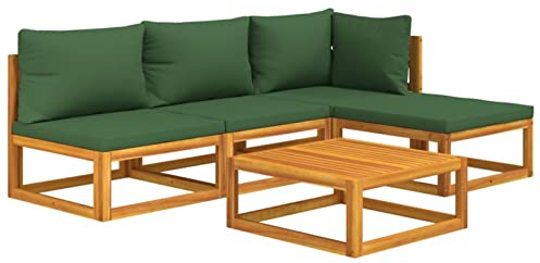 Gecheer 5-TLG. Lounge Möbel Outdoor Holz, Sitzgruppe Garten Holz, Hartensofa Holz, Gartenlounge Set Holz, Kissen