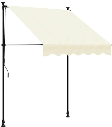 vidaXL Toldo retráctil de Tela y Acero Crema 150x150 cm