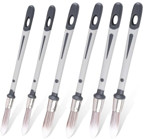 iFutniew Pinsel für Wände, 1,1 cm, 1,2 cm, 1,5 cm, 1,9 cm, 1,9 cm, kleine Zierpinsel, Werkzeug, Malerpinsel, zum Ausbessern von Hauswänden, Ecken, 6 Stück