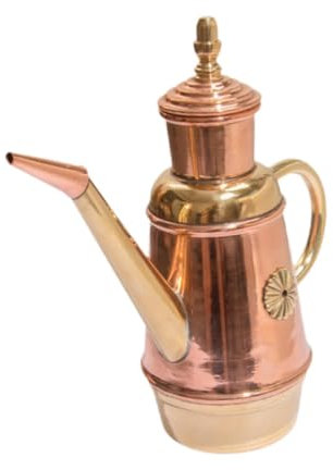 Baoblaze Copper Oil Dispenser 450ml Handmade Turkish Olive Oil Dispenser Pizza Oil Cruet for Buffets Hotels