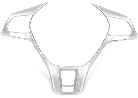 HAGBNTS Lenkradschutz Abdeckung Für VW Für Tiguan MK2 Für Golf 7 Für Polo Für T-Kreuz Für T-ROC Auto Lenkrad Panel Trim Taste Abdeckung Rahmen Dekor Auto Lenkradbezug(Silver)