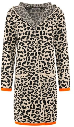 Zwillingsherz Strickjacke Leo Cardigan für Damen Frauen - Hochwertiger Mantel Überwurf warm weich und kuschelig mit Kapuze - Perfekt für Frühjahr Herbst Winter - Cape Umhang mit weichem Strick