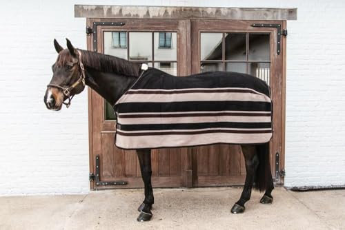 Kentucky - Abschwitzdecke Fleece 'Heavy' Stripes braun/beige 130-6'0