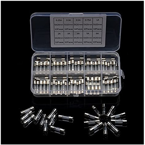 Sicherung 10. 0PCS. Schnelle Sicherungsglasröhre Fast-Blow-Glas-Sicherungsrohre Sortierte Kits for Strom 0,2 5A / 0,3A / 0,5A / 0,75A / 1A / 2A / 3A / 4A / 5A / 6A Sicherung