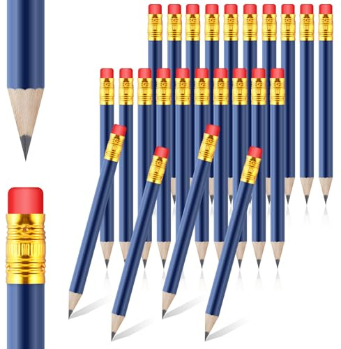 DIVINA VITAE 24 Stück Bleistift Kurze Holzbleistift mit Radiergummi Mini Bleistifte für zum Schreiben und Zeichnen in der Schule und zu Hause