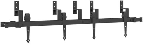 vidaXL Kit di Binari per Porte Scorrevoli 152,5 cm Acciaio Nero, ferramenta per porta scorrevole, binario per porta scorrevole, gancio per porta scorrevole