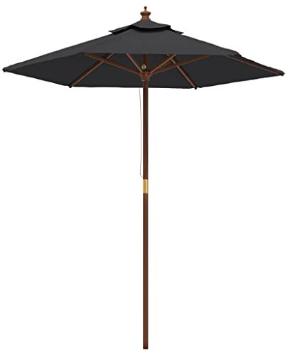prissent Balkon-Sonnenschirm Terrassenschirm Marktschirm Moderne Patio Umbrella Strandschirm Gartenmöbel Multifunktionale Terrassenmöbel Wasserdicht und Sonnenschutz Schwarz 196x231 cm