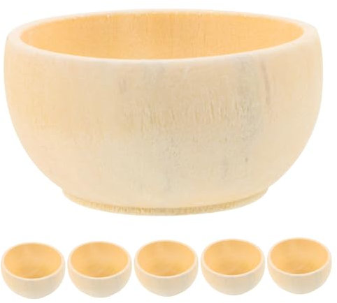 Warmhm Ciotole in Legno Fai Da Te - Set Di 5 Coppette Miniature Per - Scodelle in Legno Non Verniciate Ideali Per Progetti Creativi e Pittura Perfette Per Candele e Ingredienti