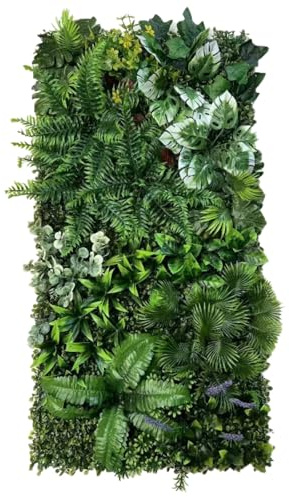 AQCQDQ Künstliche Pflanzenwand, 50 x 100 cm Outdoor Künstliche Hecke, PE, Künstliche Pflanzen Wie Echt, Simulierte Wandpflanze, Blumen Wanddekoration für Wandbegrünung (Kombination 14)