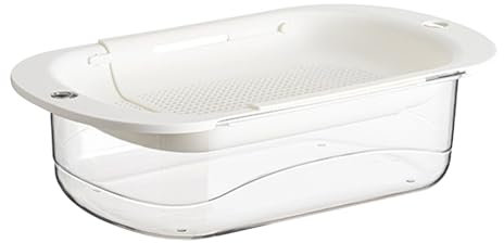 Panier égouttoir double couche, bol de lavage de légumes, design double couche 2 en 1, rétractable et extensible, 36,8 cm, pour laver et sécher les fruits, légumes, pâtes, etc