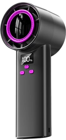 Turbo Fan - Portable Handheld High Speed Cooling Turboos Mini Rechargeable Fans with LED Display/2H Fast charging | 100 Speeds Turbos Blower, Quiet Coolings Gadget For Travel Camping Bedroom Beach