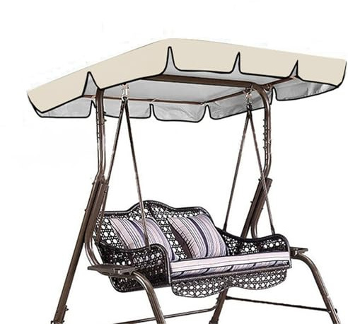 IUOUTG Waterproof Replacement Swing Canopy Top, Replacement Canopy Top Cover For Garden Hammock Chair, 2-3 Seater Outdoor Furniture Covers