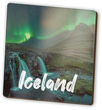 1 x Island quadratischer Magnet – isländische Nordlichter, Reisen, Urlaub, Fotos, Kühlschrank, magnetisch, Reisen, Urlaub, Familie, Freund, Damen, Herren, #83123