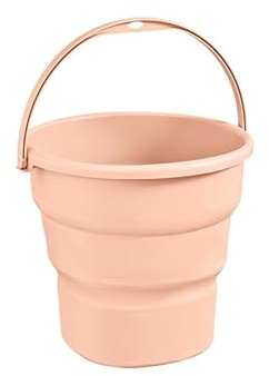 Gorocking Faltbare Eimer 4L/7L/13L mit Henkel Putzeimer Faltbar für Camping, Angeln, Putzen, Autowäsche Weich großes Fassungsvermögen leicht stilvoll (Rosa, 4L)