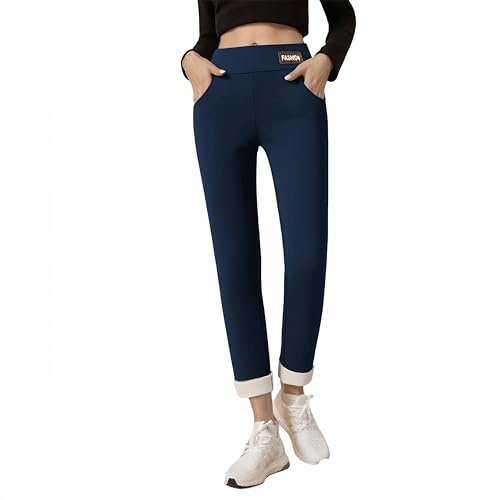 YKDLLF Leggins Termici Donna Invernali Pantaloni Termici in Poliëster Sportivi Donna a Vita Alta Felpati Collant Leggings Pantaloni Fatto di Poliëster Capri con Vita Alta