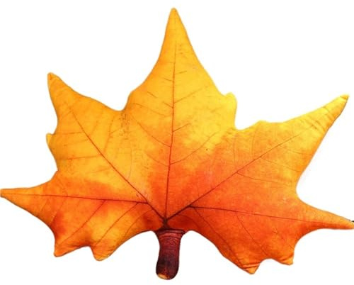 Oreiller en Peluche en Forme De Feuille, Coussin Décoratif en Forme D'érable Doux Et Moelleux Idéal pour Décorer Une Chambre Ou Un Jardin(Orange)