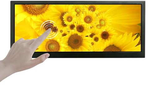VSDISPLAY - 10.3 inch 1920 x 720 inch touch screen monitor, IPS small stretched bar LCD 850 nits brightness with mini H/D USB-C video input for computer, computer