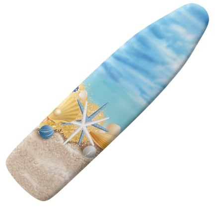 Elasticated Ironing Board Covers 110 x 35cm Starfish And Beach Overcoat Ironing Board For Steam Ironing,With Heat And Steam Reflection For Faster Ironing,With Elastic Rubber Stretch