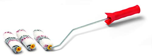 Schuller Eh'klar Farbwalze Profiqualität | 10 cm (3x) | Florhöhe 12 mm | Wandfarbe Mineralfarbe Dispersion glatt rau streichen malen ausbessern (Silverline HK-R BONUS / 22310)