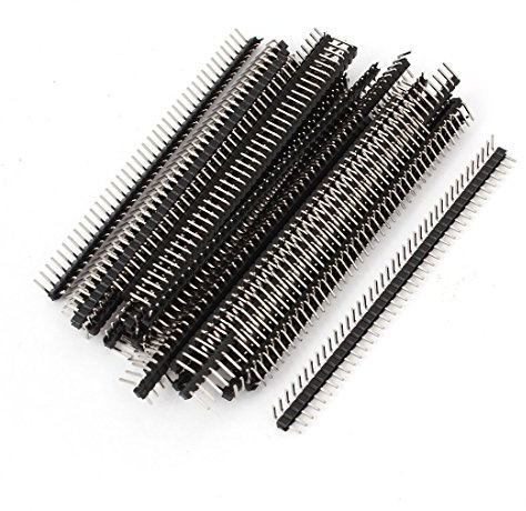 sourcing map 30pz 40 Percorso Singolo Riga Destra Angolo Perno Maschio Connettore Striscia 2mm Passo