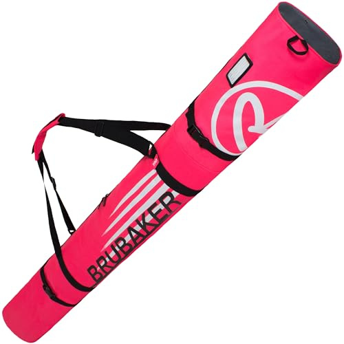 Brubaker Ski Borsa Champion Carver Sacca da Sci Colore Neon Fuchsia/Bianco 190 cm