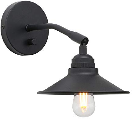 Yosoan Wandleuchte Schwarz Deko Design innen Wandbeleuchtung Schwarz metal Vintage Industrie Loft-Wandlampe (Schwarz)