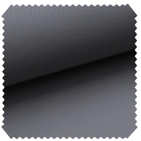 novely® SOLTAU - Weiches PU-Kunstleder in Premium-Qualität - Robuster Polsterstoff - Möbelstoff in Echtleder-Optik - Pflegeleichte Meterware 1lfm | Farbe: 29 Grau