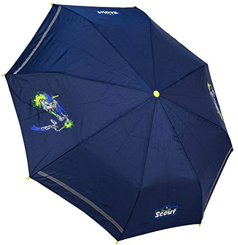 Scout Kinder Regenschirm Taschenschirm Schultaschenschirm mit Reflektorstreifen extra leicht Super Knights