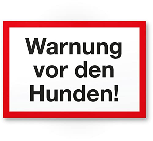 Komma Security Warnung vor Hunden - Hunde Schild Hinweisschild Gartentor Gartenzaun - Türschild Haustüre Warnschild Abschreckung Einbruchschutz - Achtung Vorsicht Hund