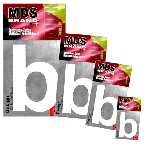 Buchstaben Aufkleber | Mega pack | 1x 15cm-10cm-8cm-5cm, Selbstklebende, langlebige Buchstaben für Briefkasten, Mülltonne & mehr | Perfekt für Innen & Außenanwendungen (Weiss-b)