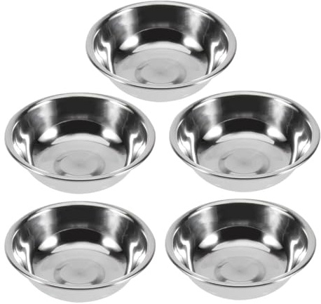 UPKOCH 5 Stücke Edelstahl Dipschalen Servierschalen Dip Schälchen Kleine Schüsseln Saucen Schale (Silber)
