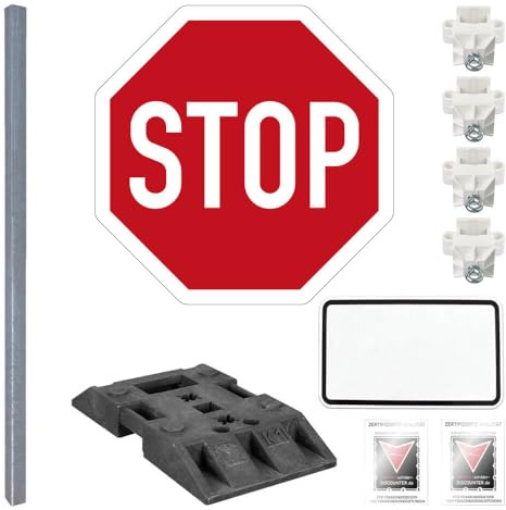 TMS PRO SHOP Komplett-Set VZ 206 Stop-Schild zum temporären Aufstellen 1,5 m aus Aluminium, Kunststoff, Stahl, Art.-Nr. 607446