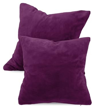 npluseins 2er Pack Coral-Kuschel-Fleece Kissenhüllen, 50 x 50 cm, Beere | Öko-Tex Standard 100, verdeckter Reißverschluss, flauschig weich, pillingarm, waschbar bis 40 °C, schnelltrocknend