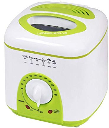 Suinga Freidora Aceite 1 Litro | Freidora Electrica 950W con Termostato Ajustable de 80º-190º | Freidora de Aceite Pequeña | Mini Freidora | Medidas 19x21x19 cm