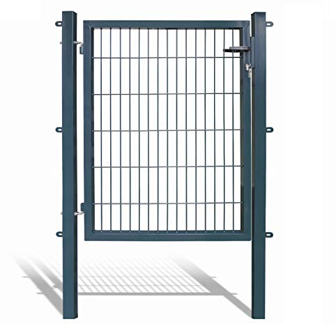 Koll Living Gartentore für Stabmattenzaun - Farbe und Höhe wählbar - inkl. Pfosten und Befestigungsmaterial (Gartentor H 120 x B 100 cm, anthrazit)