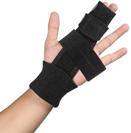 Scurnhau Fingerschiene für 2 Finger Fixieren, verstellbare Fingerschiene aus Aluminium, Unterstützung für gebrochene Finger, Arthritis, Triggerfinger, Schmerzlinderung, Verstauchungen (L/XL)