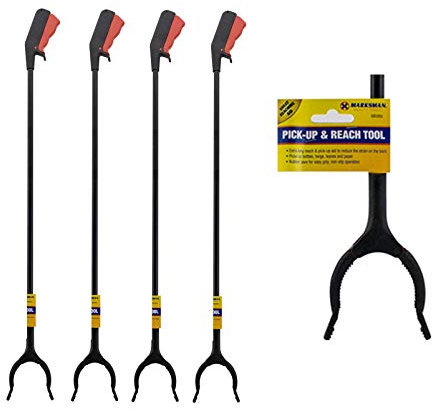 4 Litter Picker Tool Pick Up & Reach Hand Tool Grabber Mobility Stick Long 76cm